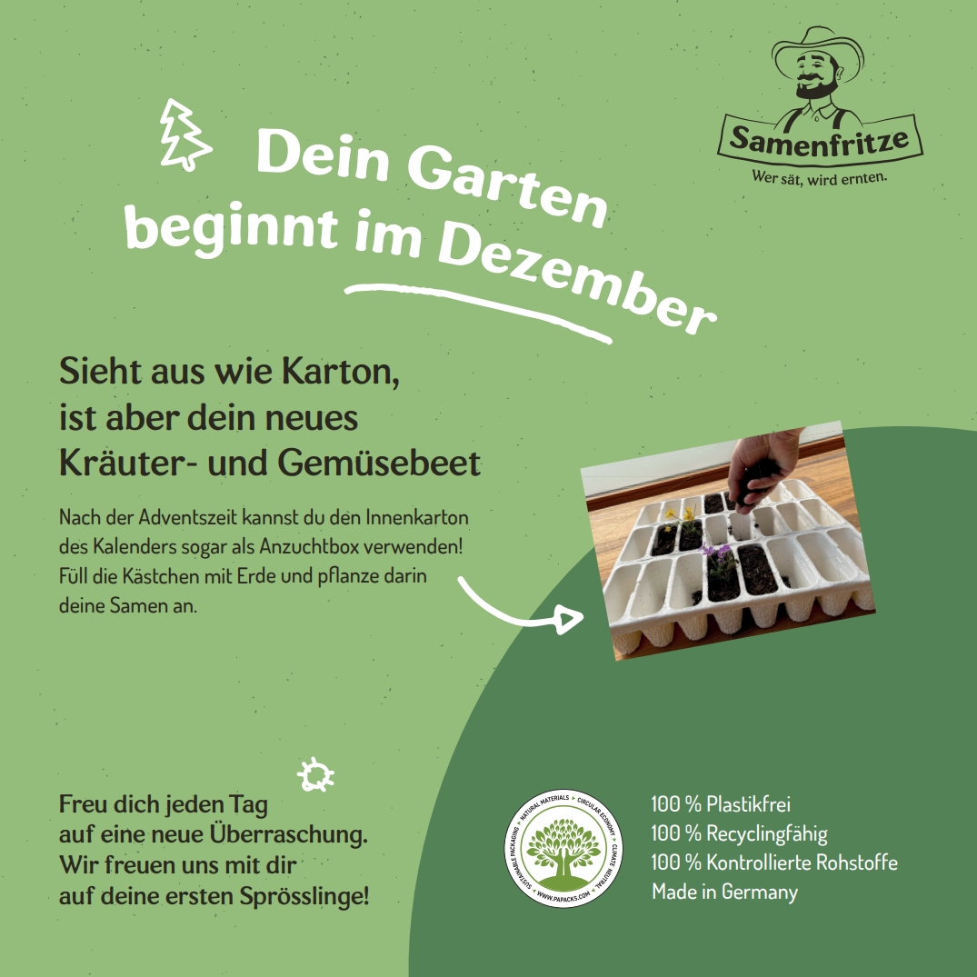 Samenfritze Saatgut-Adventskalender 2025 – 24 Tage Gartenfreude!