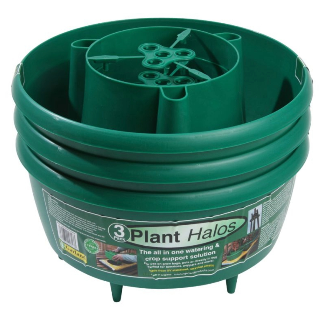 Plant Halos 3er-Set – Wasserspeicher & Stützhilfe für Tomaten, Paprika & Bohnen, 3,1-Liter-Wasserspeicher, aus 100 % recyceltem Kunststoff